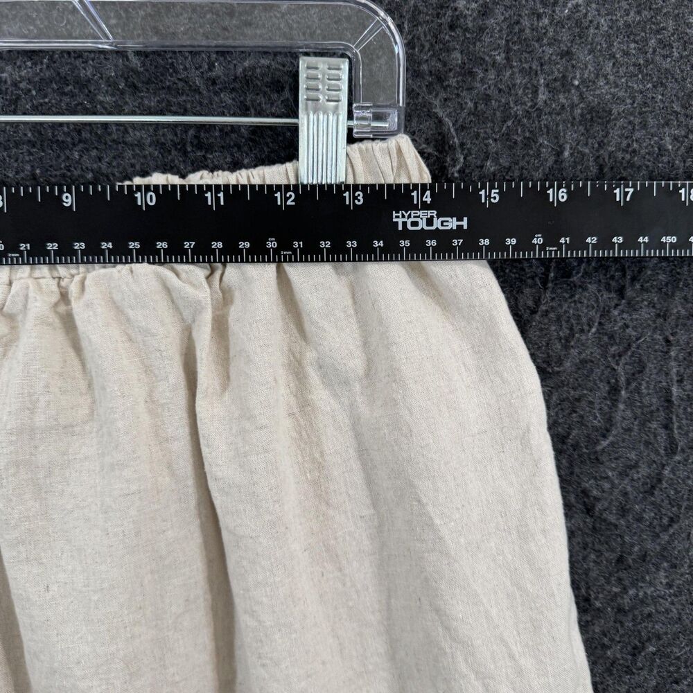 Saks Fifth Avenue Skirt Women's Small Beige Linen Cotton Tiered Maxi Boho - Picture 3 of 7